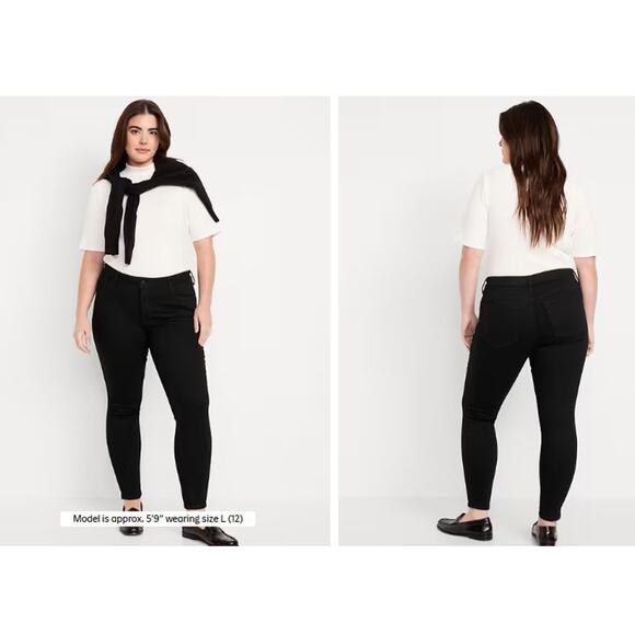 New NWT Old Navy Black Mid-Rise Super Skinny Jeans Size 20 - Picture 1 of 11